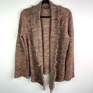 Barbara who? Viscose Knit Jewel Tone Shawl Sweater CardiganWith Fringe Size XL